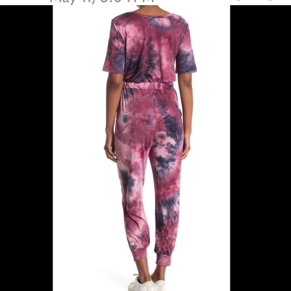 Good Luck Gem Tie-Dye Jumpsuit in Pink, Purple and Blue - Size Small NWT